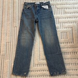 Pull&Bear Dark Blue Straight Leg Jeans